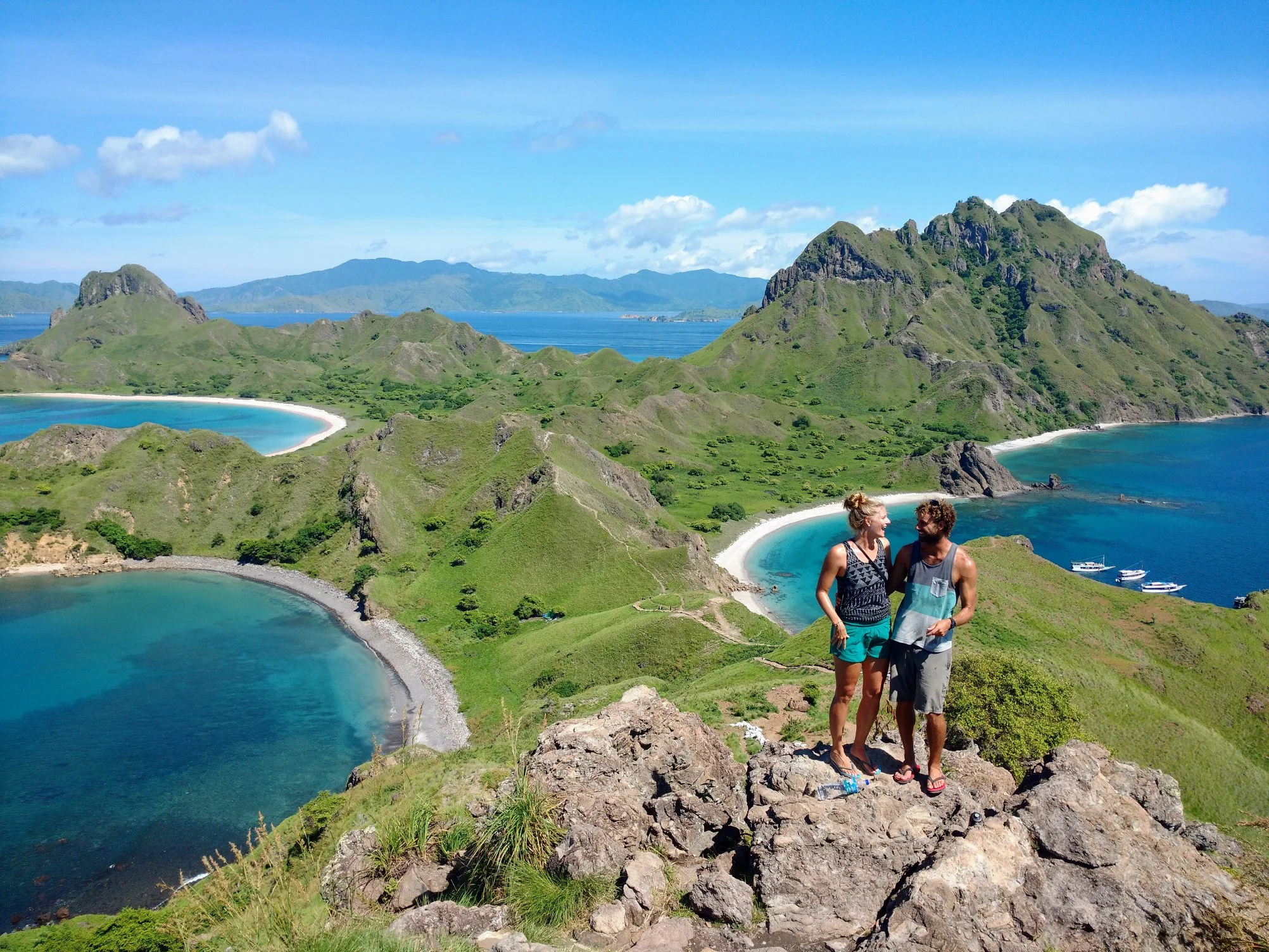 Estelle and I "enjoying the view" on one of the Islands off the coast of Flores, Indonesia.