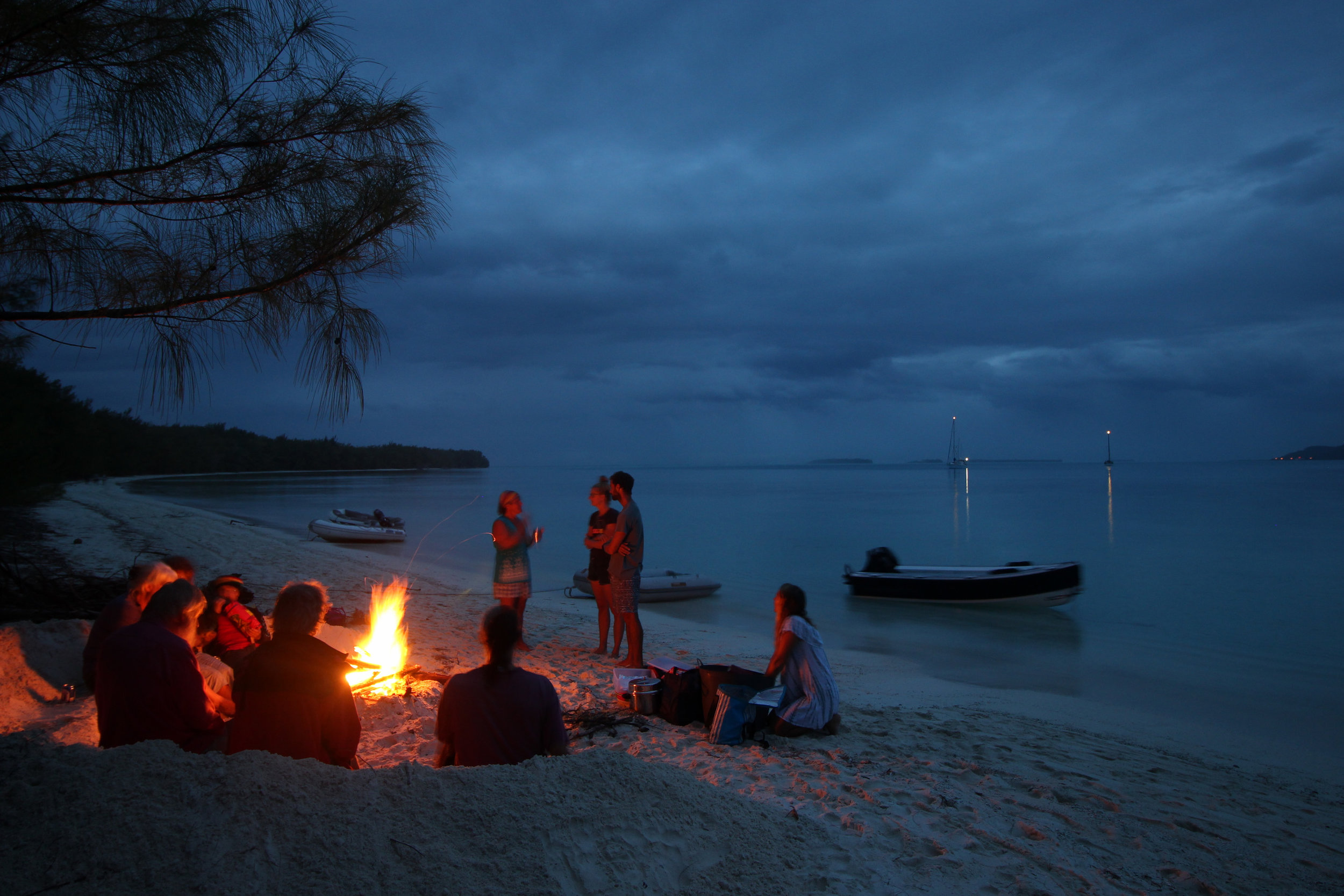 Nights spent around the camp fire on the beach with guitar, sing along and pot luck