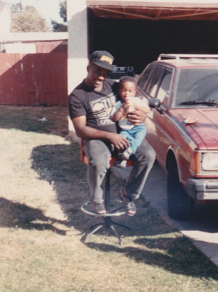 w/ pops on Hyde Park in Inglewood in 1989