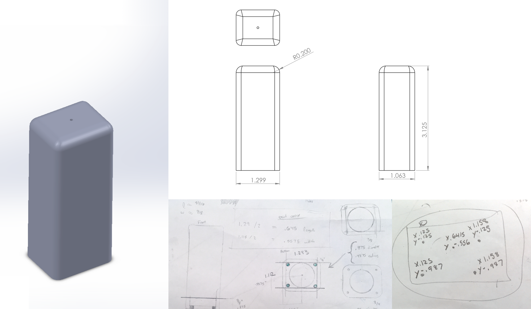 3d Render and magnet hole measurements