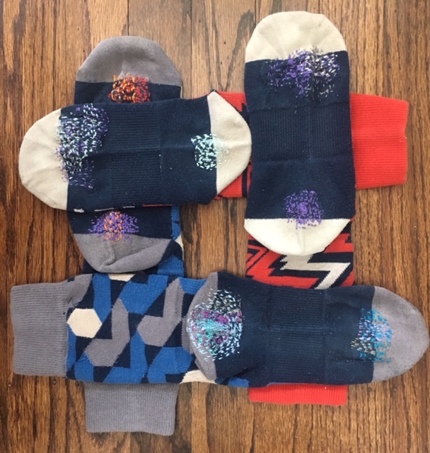 Mending socks at Lake Merritt!