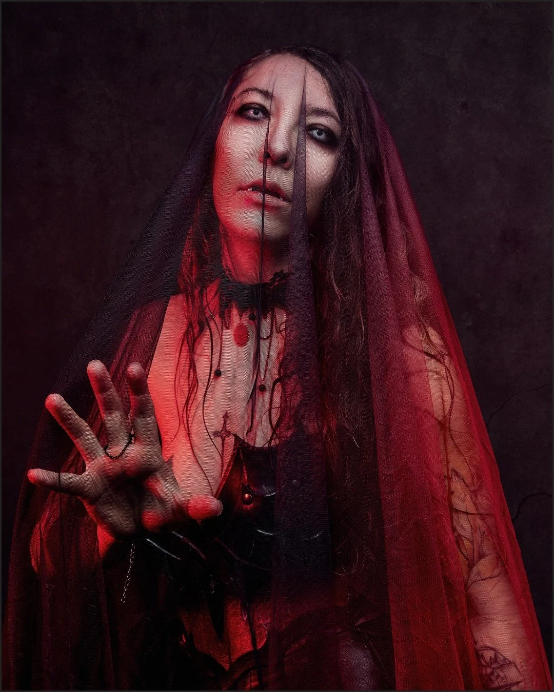 🦇🩸 Vampy Vibes &ndash; Part 2 🩸🦇

Rouge comme la fi&egrave;vre. Rouge comme la vie.
Sous le voile, la m&eacute;tamorphose.

Toujours avec la fascinante @magnyla_ 🖤
Une s&eacute;rie o&ugrave; chaque geste devient incantation, chaque regard, une m