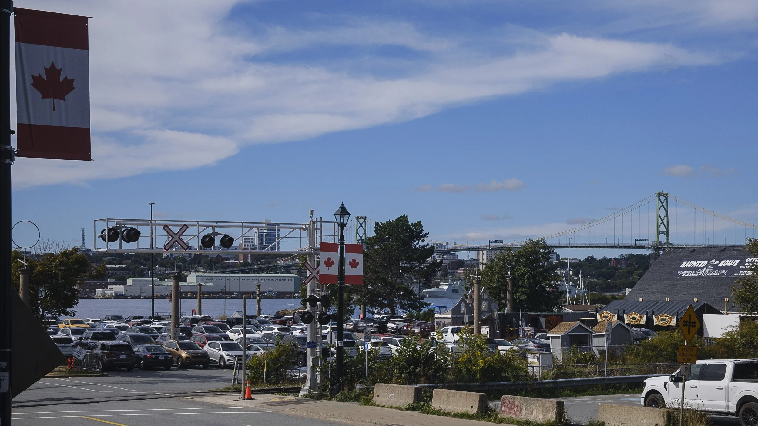 Looking towards Angus Macdonald Bridge from Dartmouth, Nova Scotia
