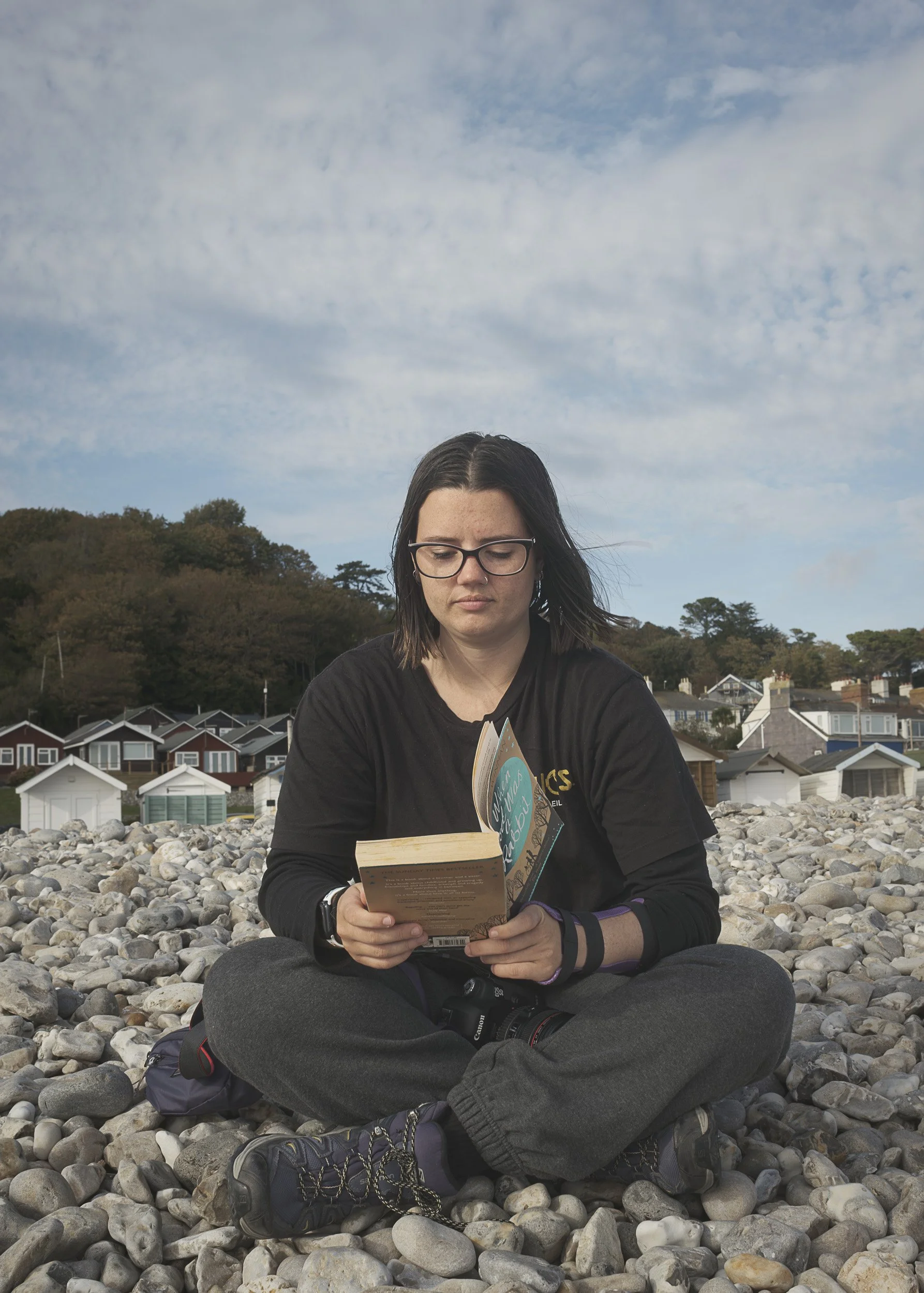 V on Lyme Regis Beach