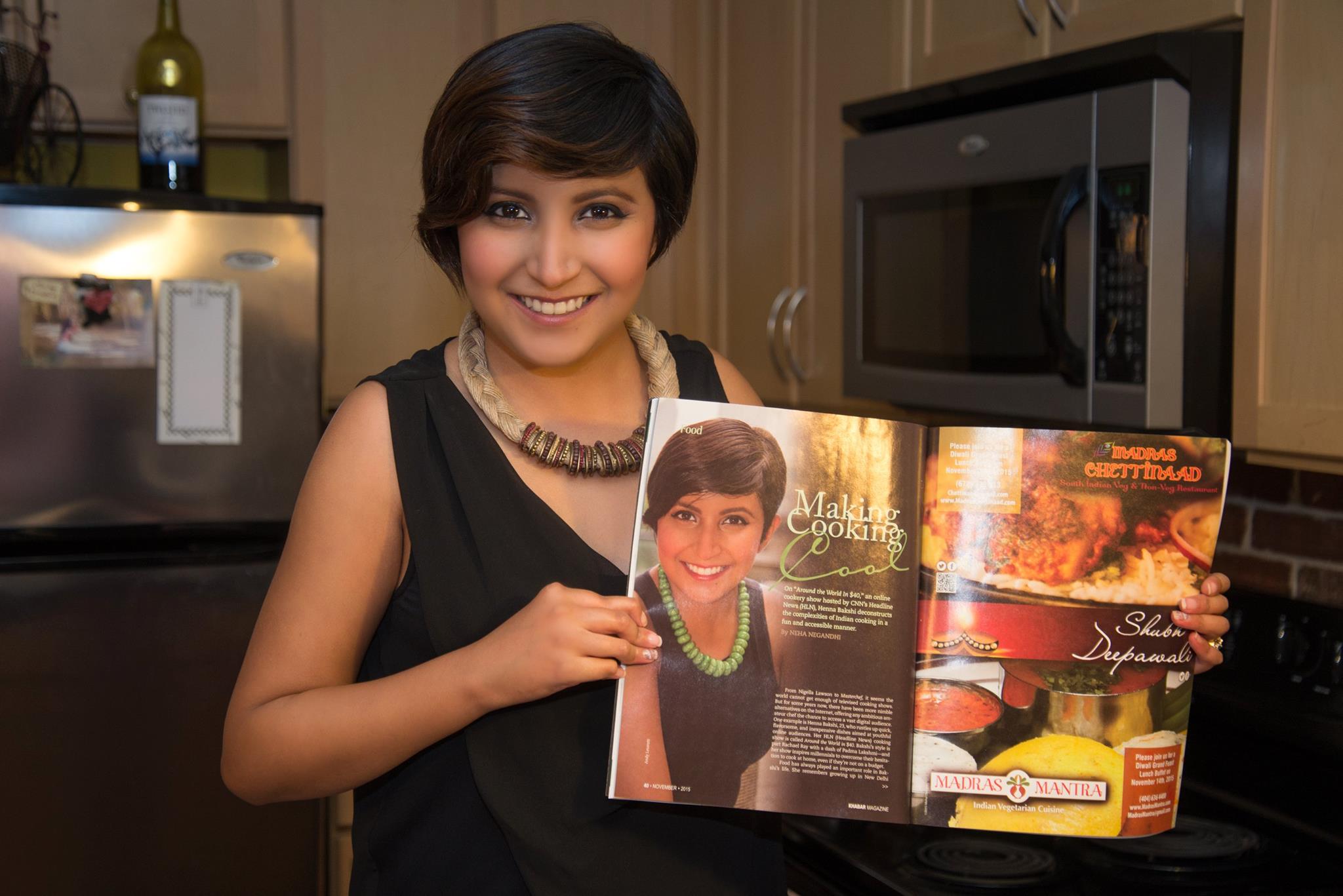 Atlanta's Khabar Magazine feature on my cooking series, "Around the World in $40" on HLN.