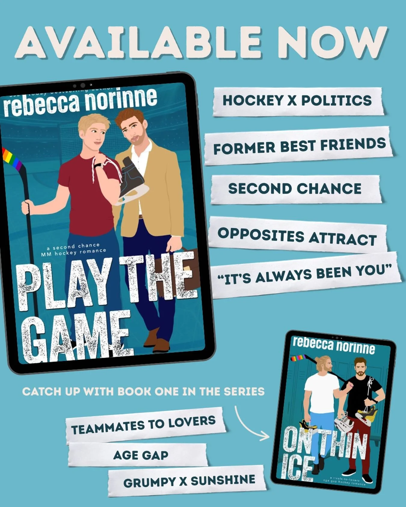 In case you missed it, Play the Game, a MM hockey x politics second chance romance is now available on Amazon and Kindle Unlimited. #mmromancereads #mmromance #mmhockeyromance
