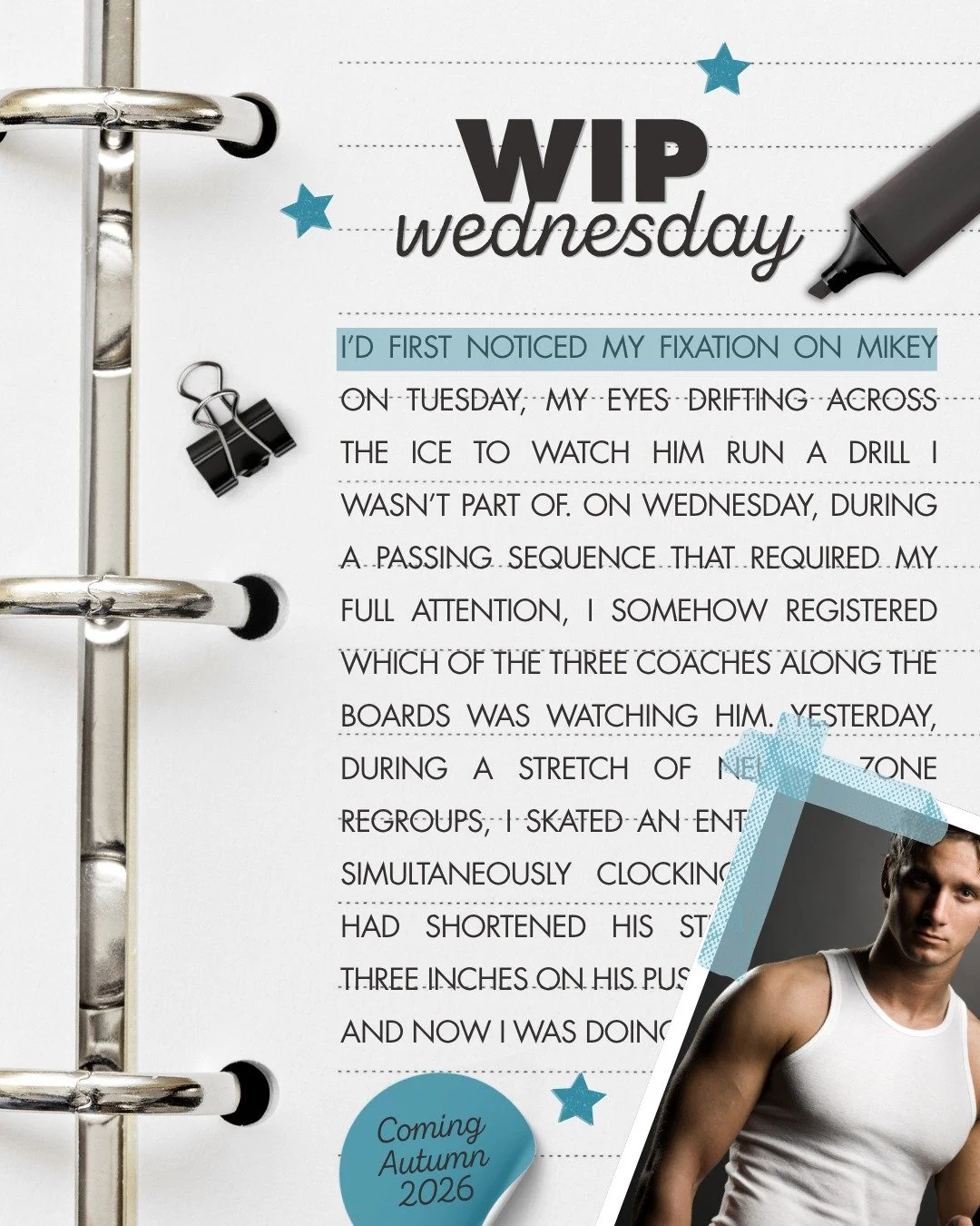 Here's a little sneak peek at book three in the #MaineMarauders series, coming this autumn. 

#mmhockeyromance
#mmromance
#grumpyxsunshine

(As always, thanks to @ktrdigitaldesign for the template!)