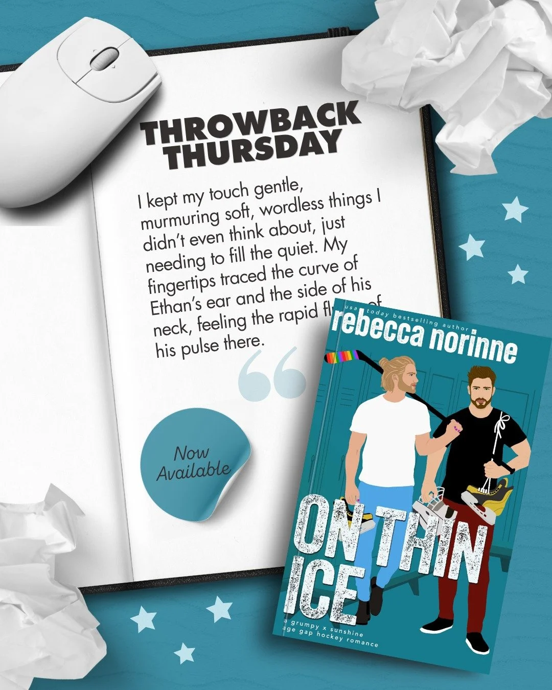 For this #ThrowbackThursday, I'm tossing it back to the first time Bell and Ethan got together.

#mmhockeyromance
#mmromance
#grumpyxsunshin
#teammatestolovers
#kindleunlimited
