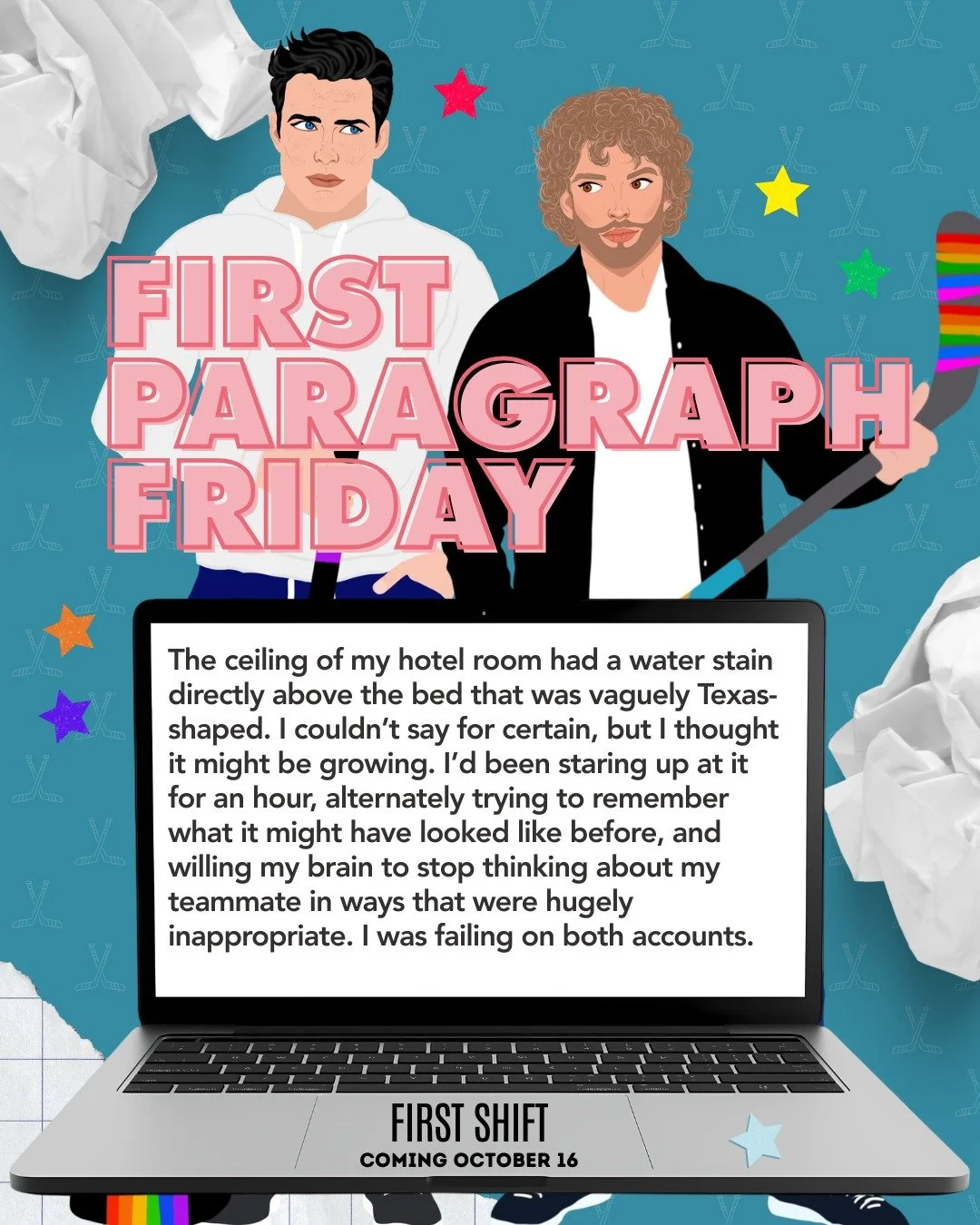 I am having so much fun writing Cally and Porter's story, and I can't wait for you to meet them. Cally is closed off and anxiety-ridden. Porter is a grinder who masks his worries with humor. Their friendship takes everyone by surprise. Their feelings