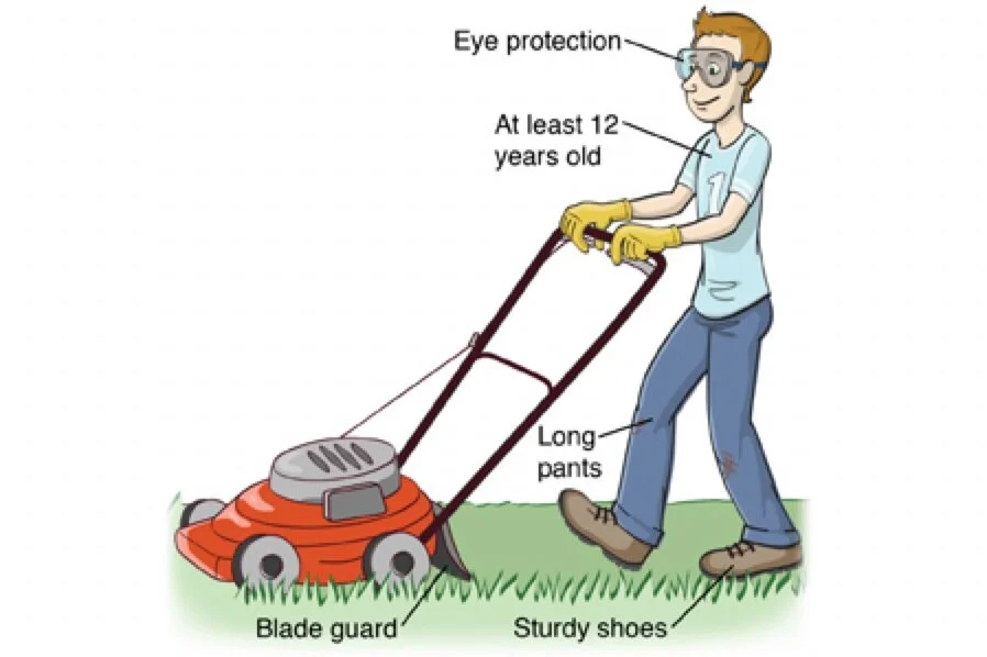 View of Lawn Mower Safety — Prevent Child Injury