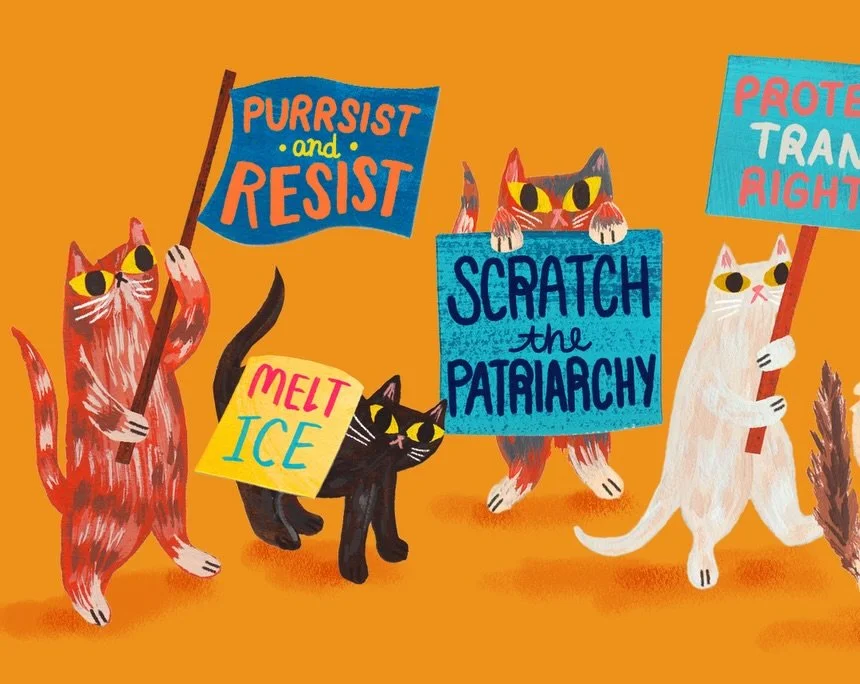 Sharing some protesting cats since I could not get to a protest this weekend. Hope you are all taking care in these not normal times we are living through. ❤️