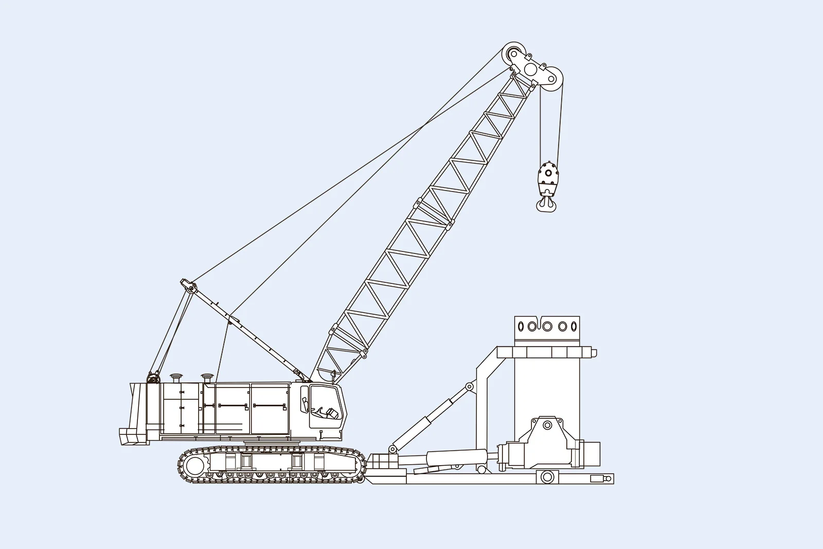 HS 872 HD und Hydraulische Verrohrungsmaschine VRM//HS 872 HD e Giracolonne idraulica VRM