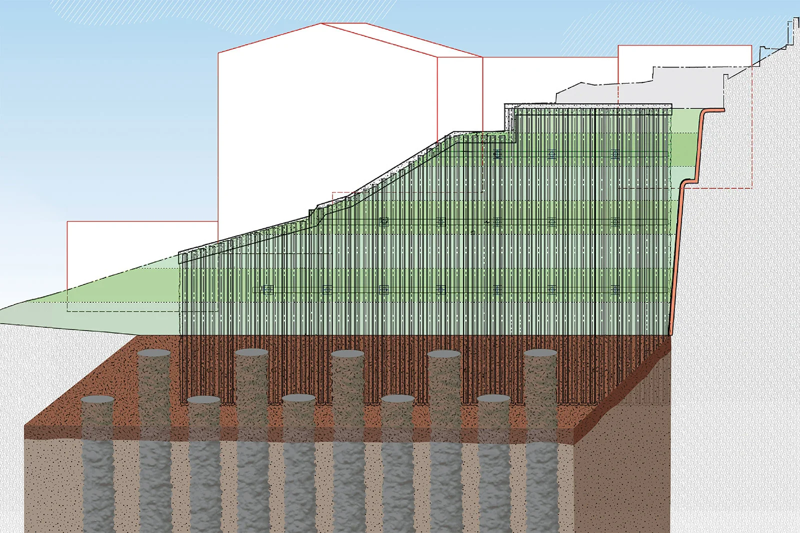 Pfählungen, Mikropfähle und Rühlwände//Palificazioni, Targonate e Micropali
