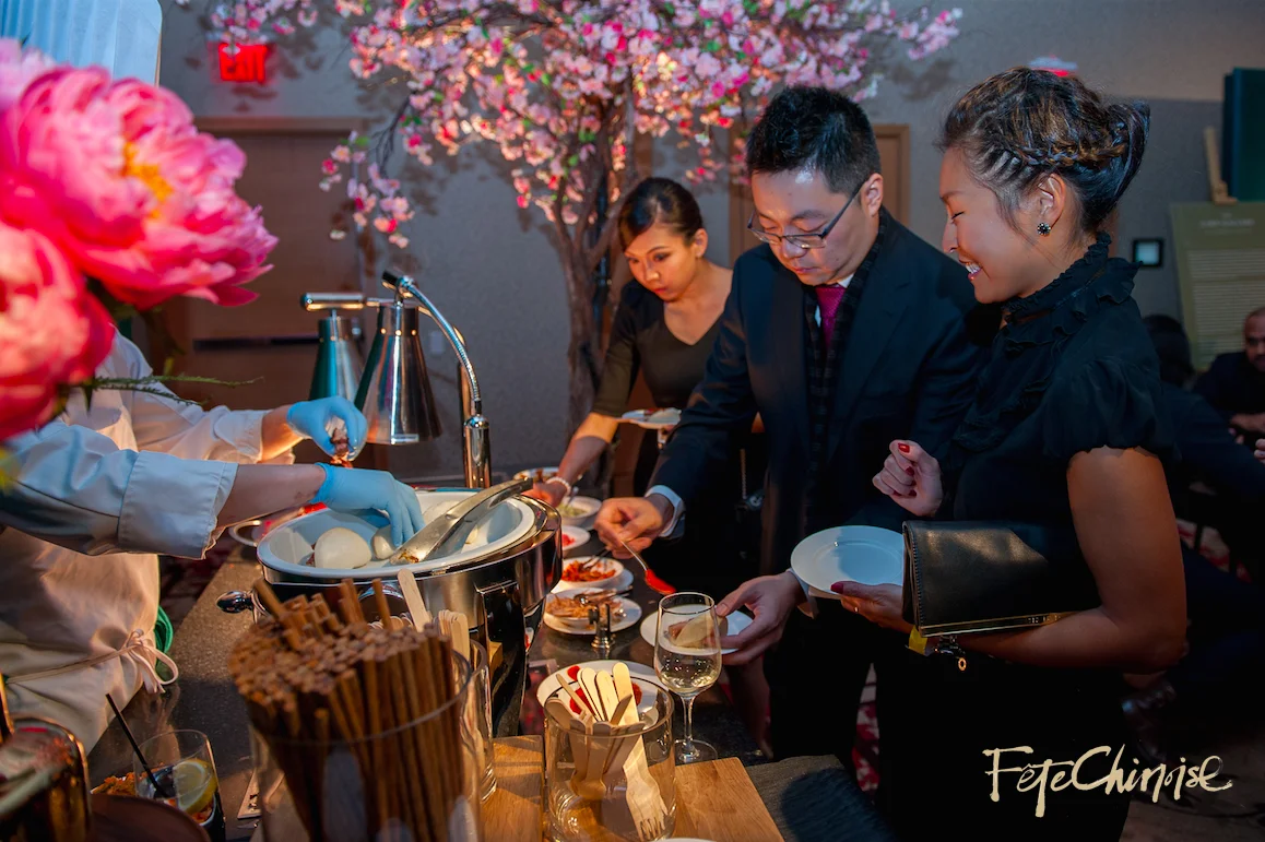 Guests enjoying the dim sum experience provided by Shangri-La Hotel, Toronto inside Summer Palace Park created by Stemz. Photo by Krista Fox Photography. 