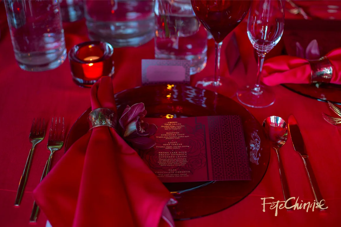 The Red Room I: Red on red on red, by d&d Floral Designs, with stationery by The Ferris Wheel Press. Photo by Krista Fox Photography. 