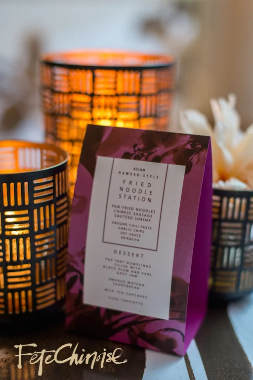 The Dai Pai Dong: Decor by nous design group and stationery by Palettera Custom Correspondences. Photo by Krista Fox Photography.