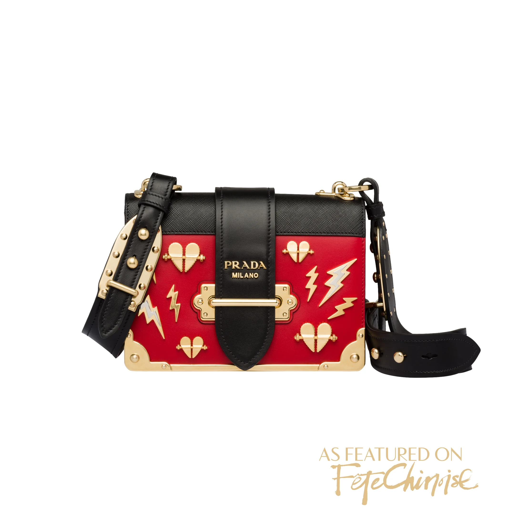 Photo credit: Prada, Cahier Bag with Metallic Motifs of Hearts.