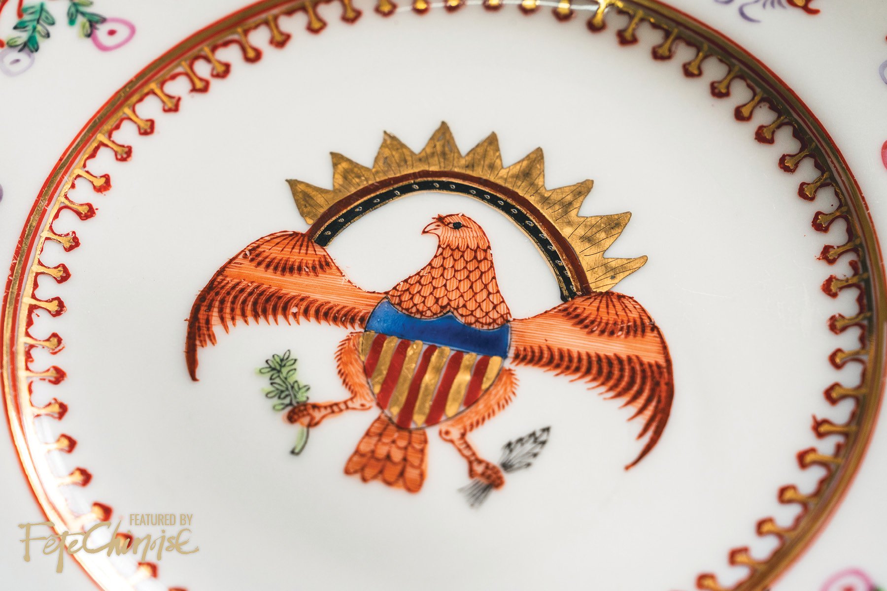 American Eagle Plate, hand-painted for US Department Store in 1960s