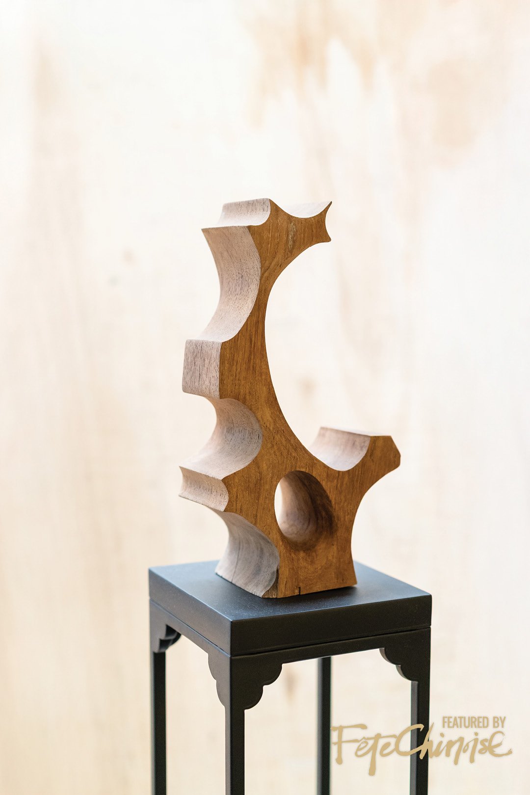 Transformation of stone 石的解構. 18 x 11 x 33 (h) cm. Teak wood  柚木.