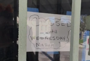 The sign outside my husband's bar