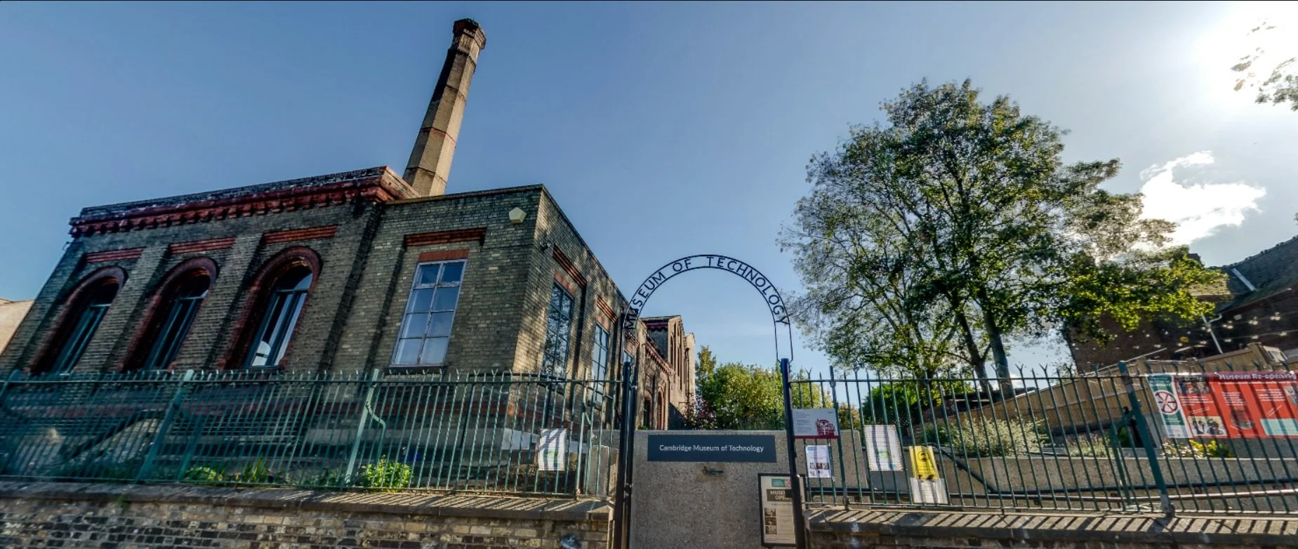 Entrance gate to Cambridge Museum of Technology