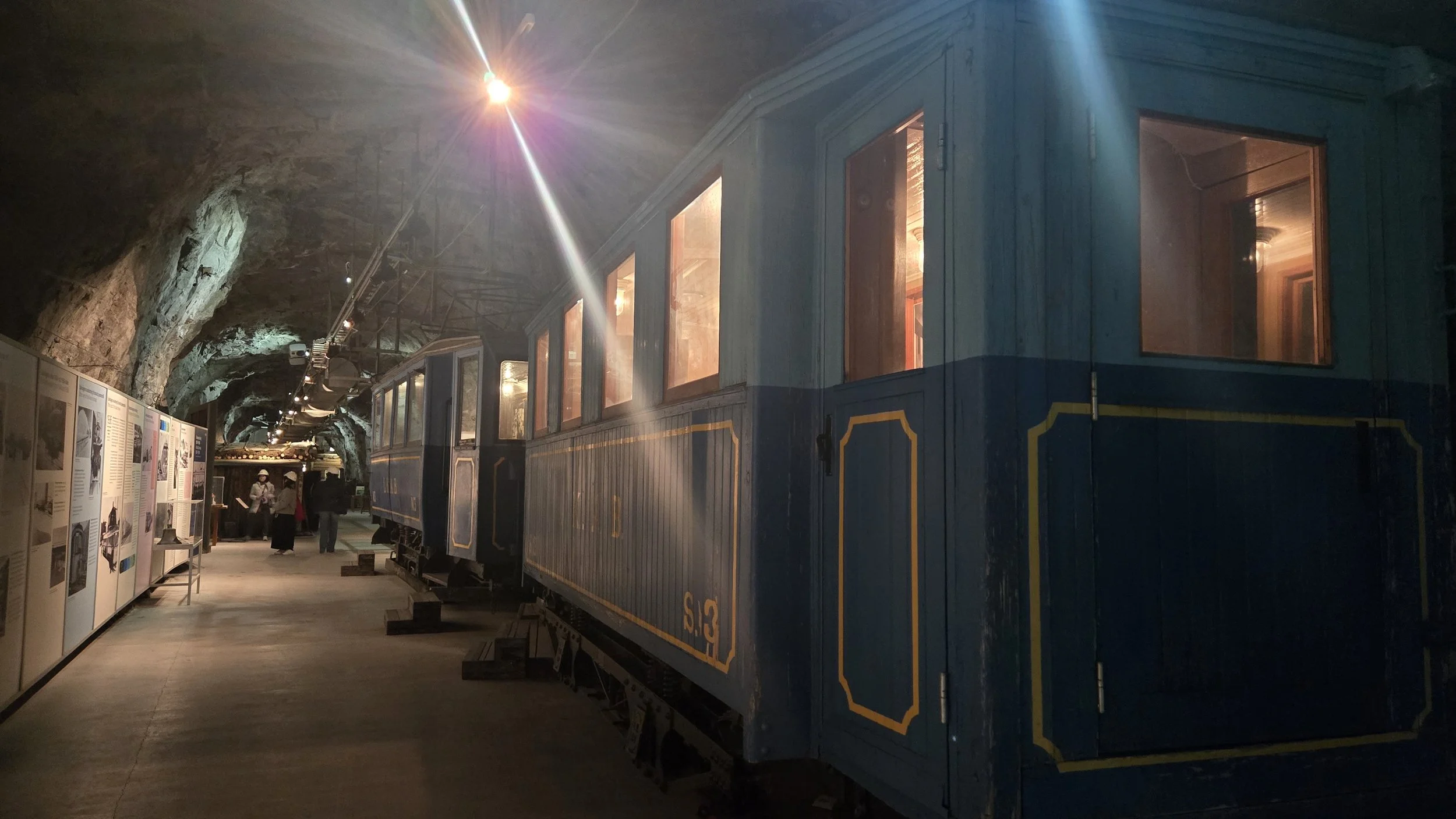 Former Kiruna town tram, now exhibited underground