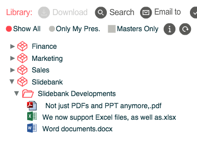 Store your Word and Excel files alongside PDF and PowerPoint collateral