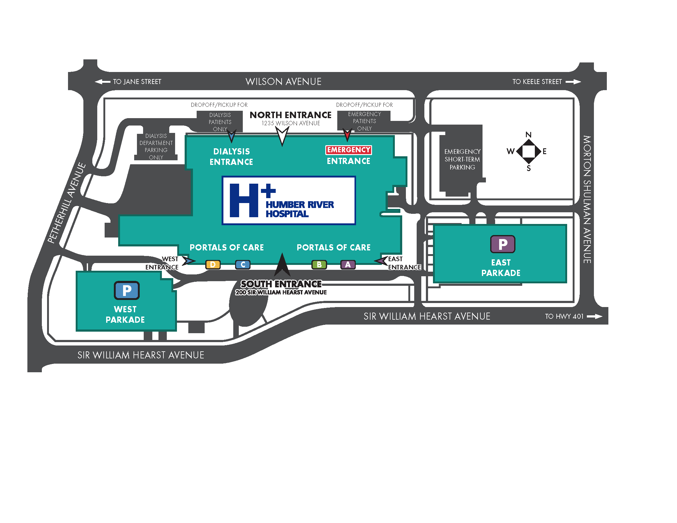 Humber River Hospital Map.png