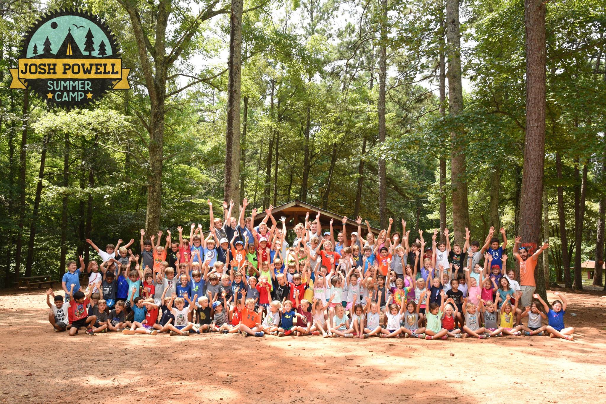 Whole team and kids at Josh Powell Camp