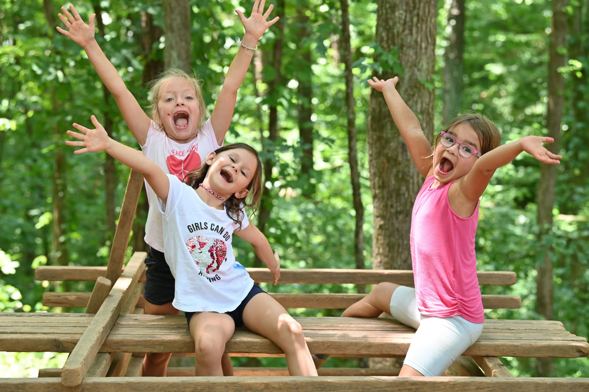 Kids laughing at summer camp
