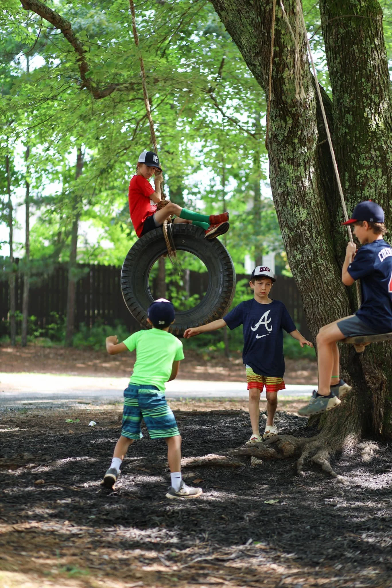 Spring break camp tire swing