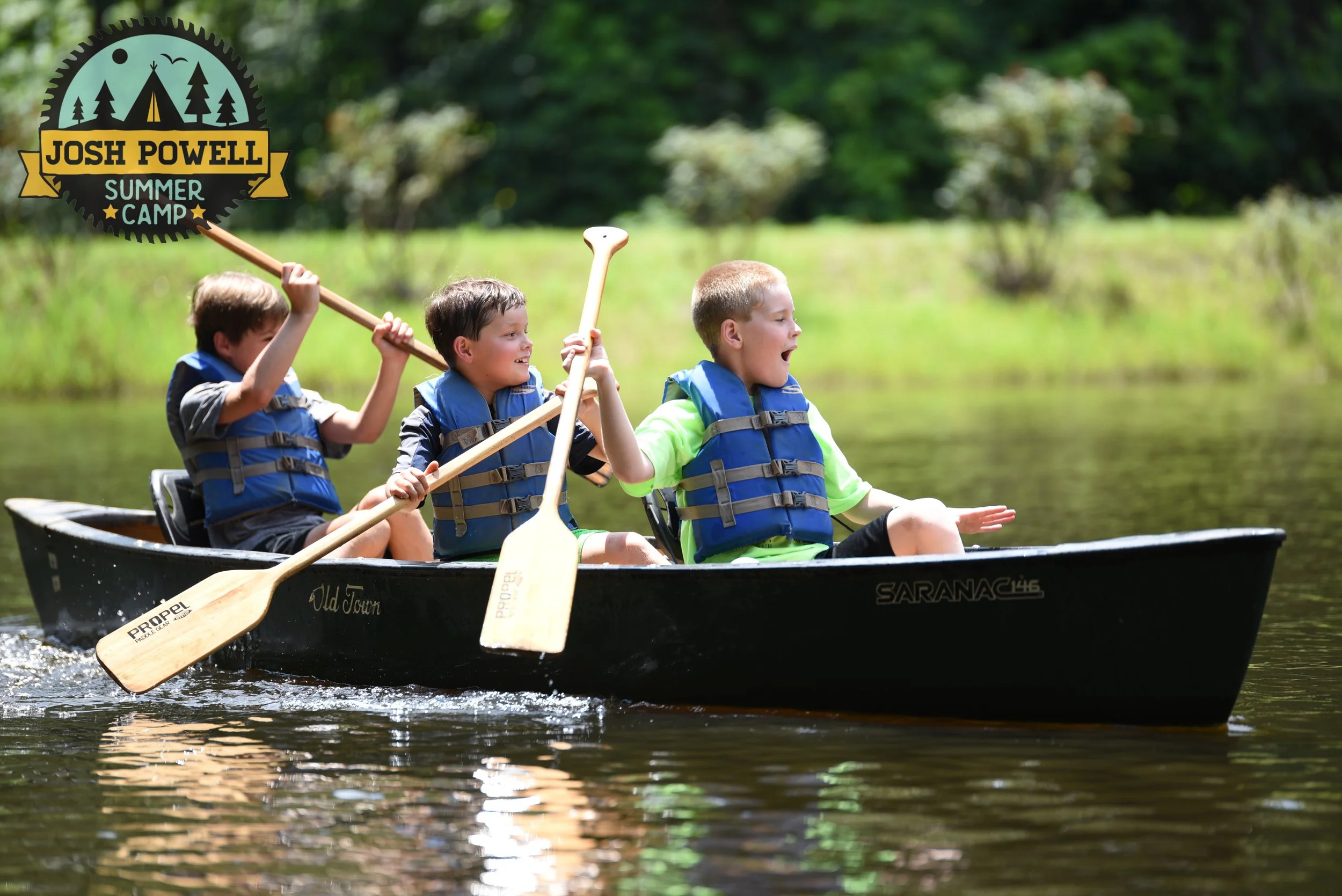 summer camp canoeing at Josh Powell Camp
