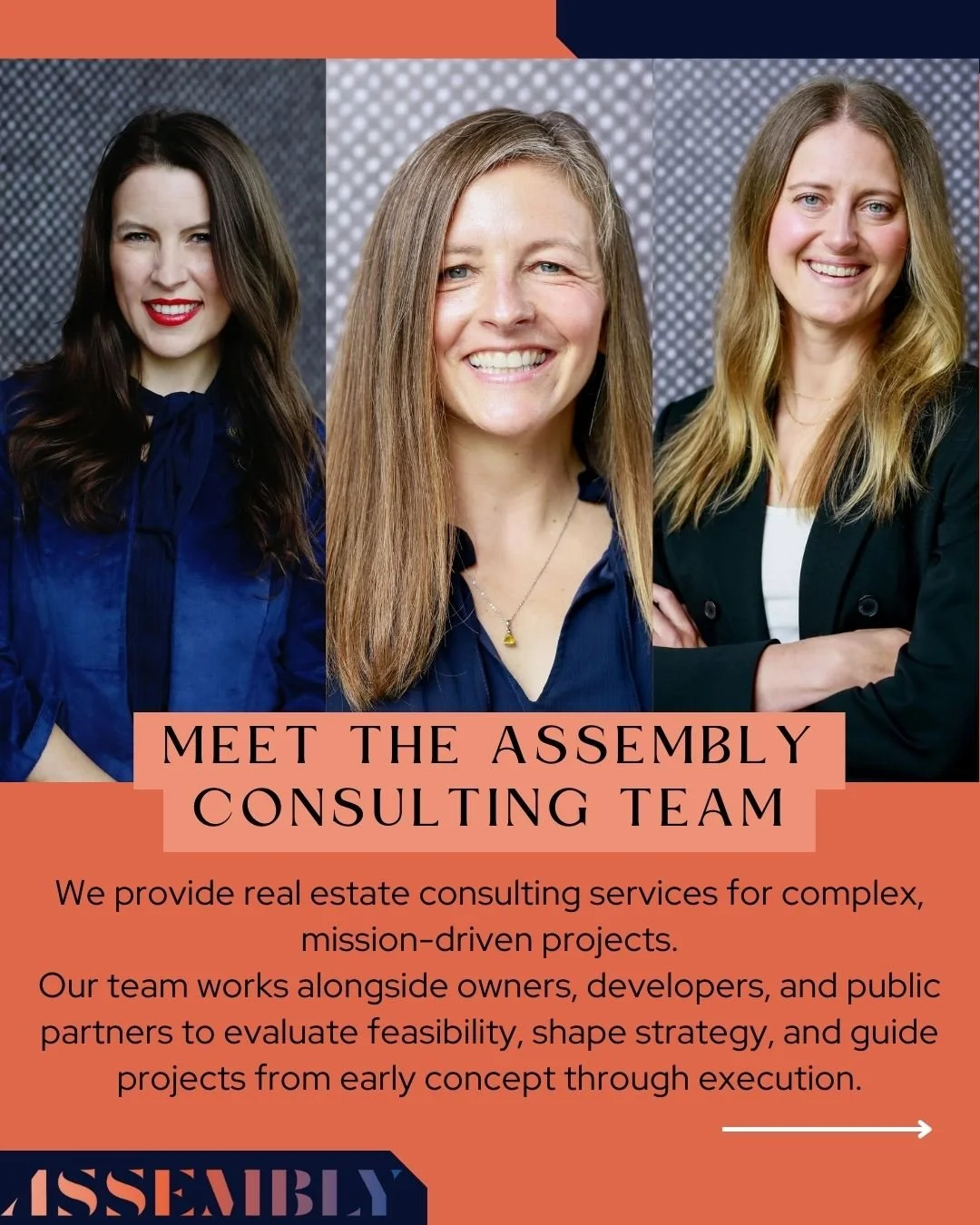 Behind every successful project is a team asking the right questions early.
We&rsquo;re proud to work alongside owners, developers, and public partners to shape real estate strategies that serve long-term goals and real communities.