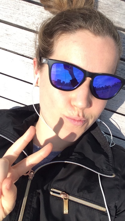 Blissing out in the sun before 4:30pm class on Wednesday. This "island living" AHEM Long Island, is going to be good. 
