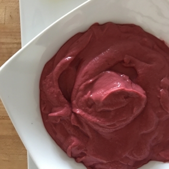 I made beet dip with tahini and garlic. It was interesting + pretty good! Most importantly, EASY.