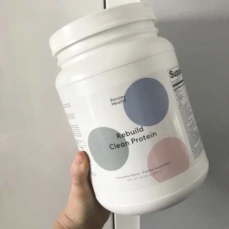 My clients and I swear by this doctor-approved vegan protein powder. Expensive but worth it. Via Parsley Health .