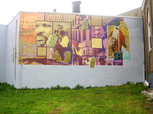  The cinder block wall had to be paved over in the areas where the codes were affixed. &nbsp;I could not risk having the mortar lines cast shadows, interfering with the ability to scan.&nbsp; 