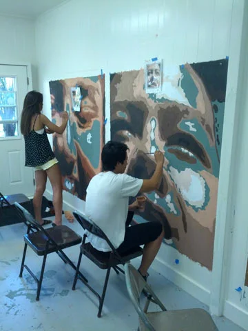 Visit the video section of the site to see a timelapse video of the painting process. 