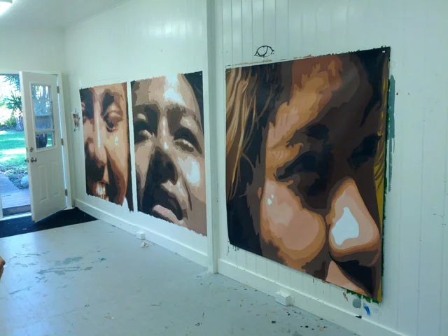 For my teen intensive courses, I had students photograph themselves and learn enlargement through drawing from grids. These paintings were finished in 12 hours total. This was a great class!