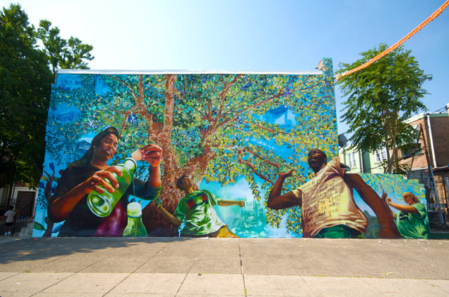 Grays Ferry is a part of the city that regularly struggles with violence. Two teens were killed here months prior. The neighbors wanted an anti violence mural