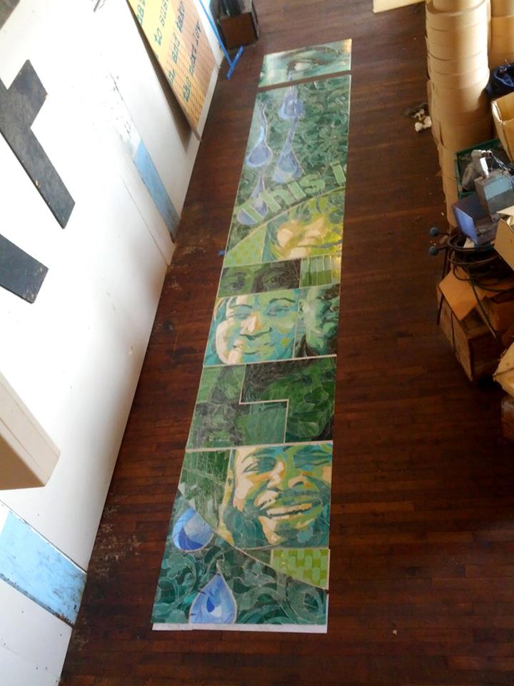 We laid out each piece in studio to ensure that the measurements were correct. 