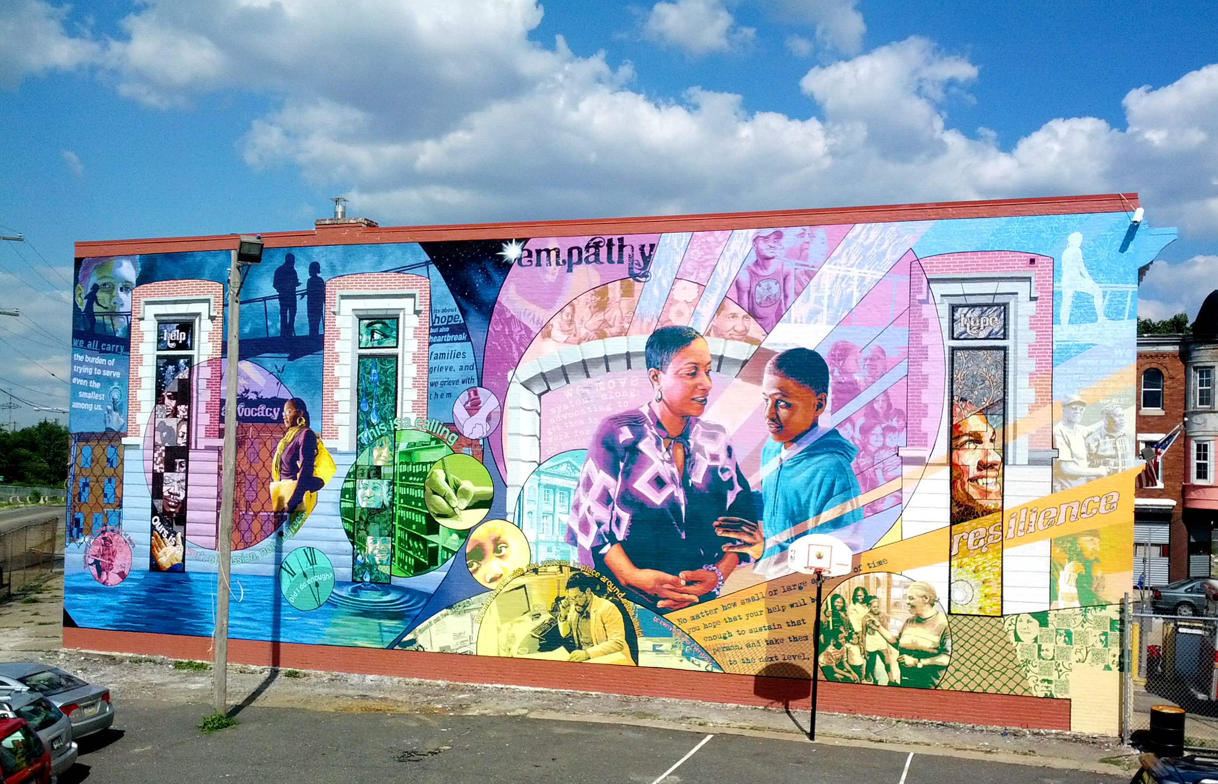 Above and Beyond is my latest mural project which promotes and celebrates the tireless and important work done by our city's social workers with a concentration on child welfare. The project was funded by Philadelphia's Department of Human Services