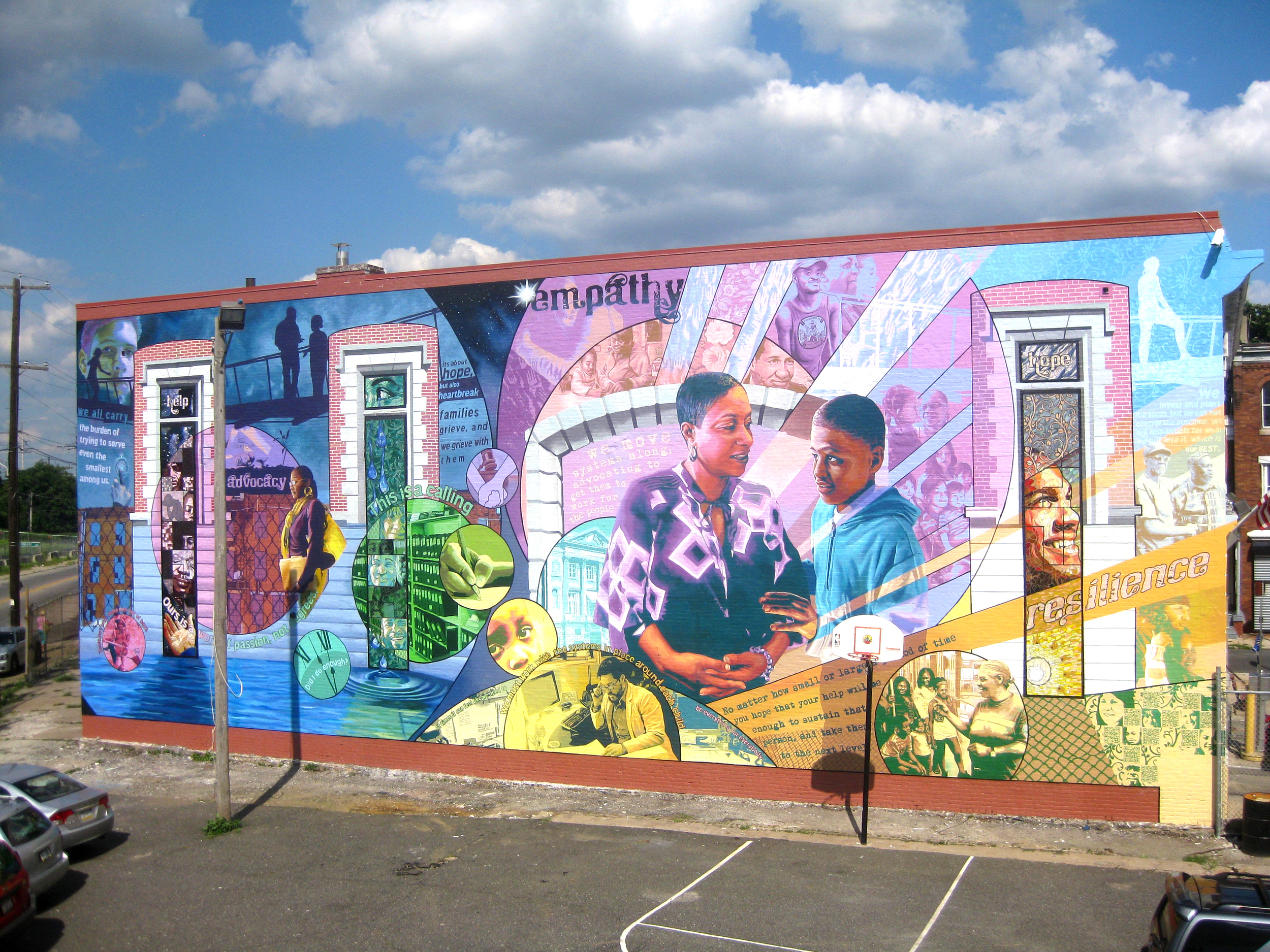 Above and Beyond is my latest mural project which promotes and celebrates the tireless and important work done by our city's social workers with a concentration on child welfare. The project was funded by Philadelphia's Department of Human Services