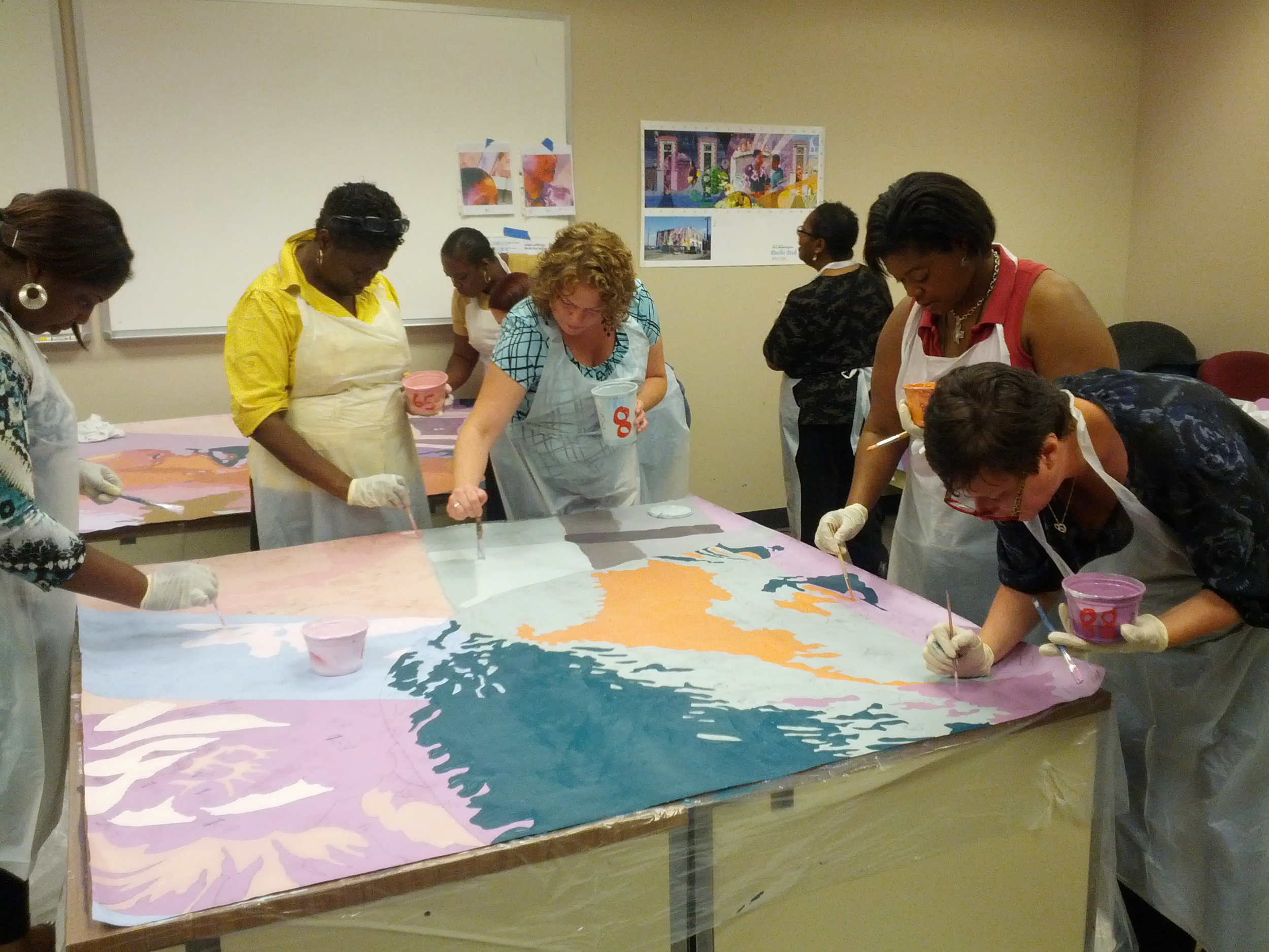 It was a full day event for the DHS workers who could come up on a break and contribute. 