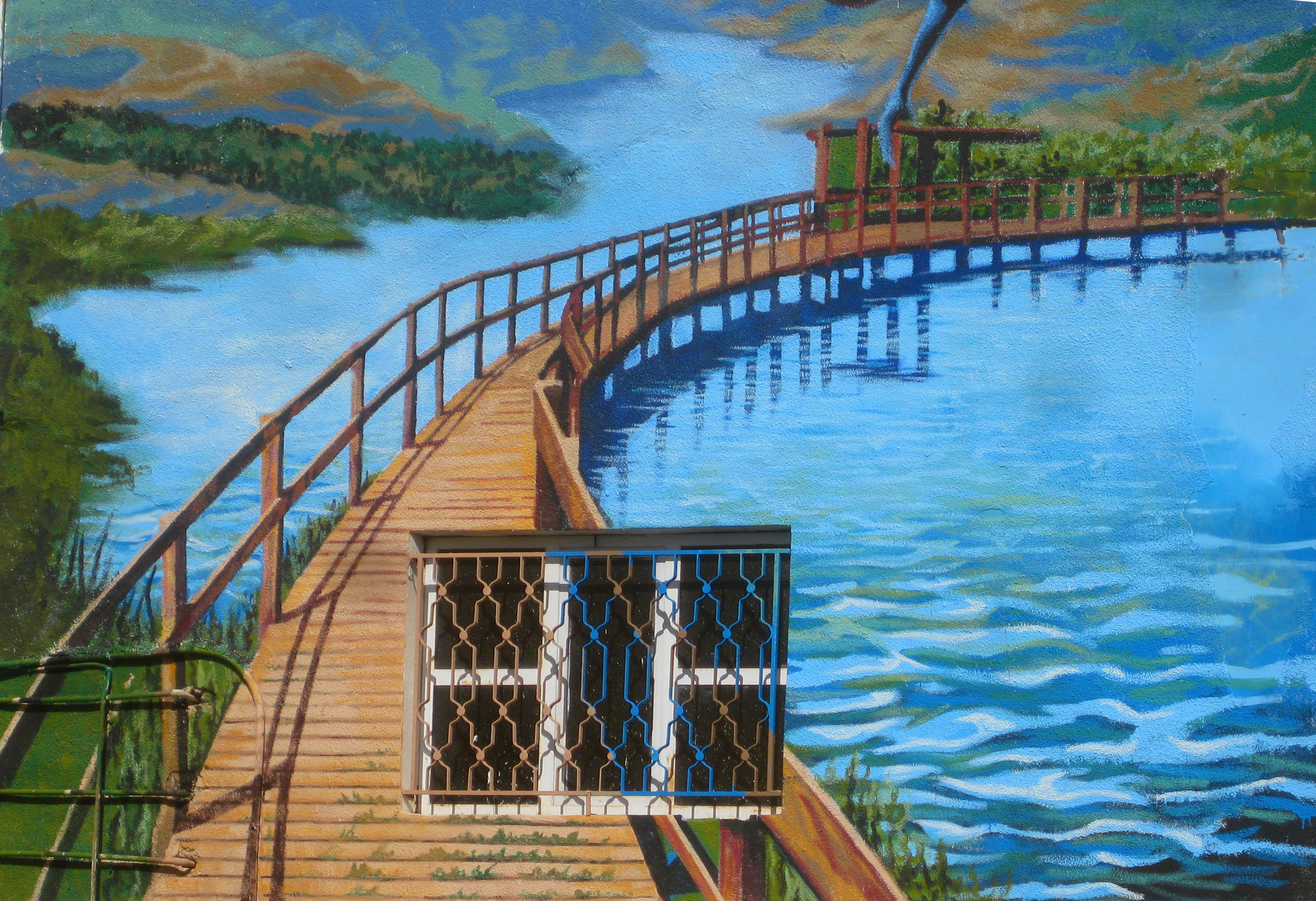 My design is comprised of various wetland and river scenes in Jordan, the most important one being from the Azraq Wetland Reserve. Ive learned that there is a direct connection between water preservation in Jordan, and the massive bird migrations th