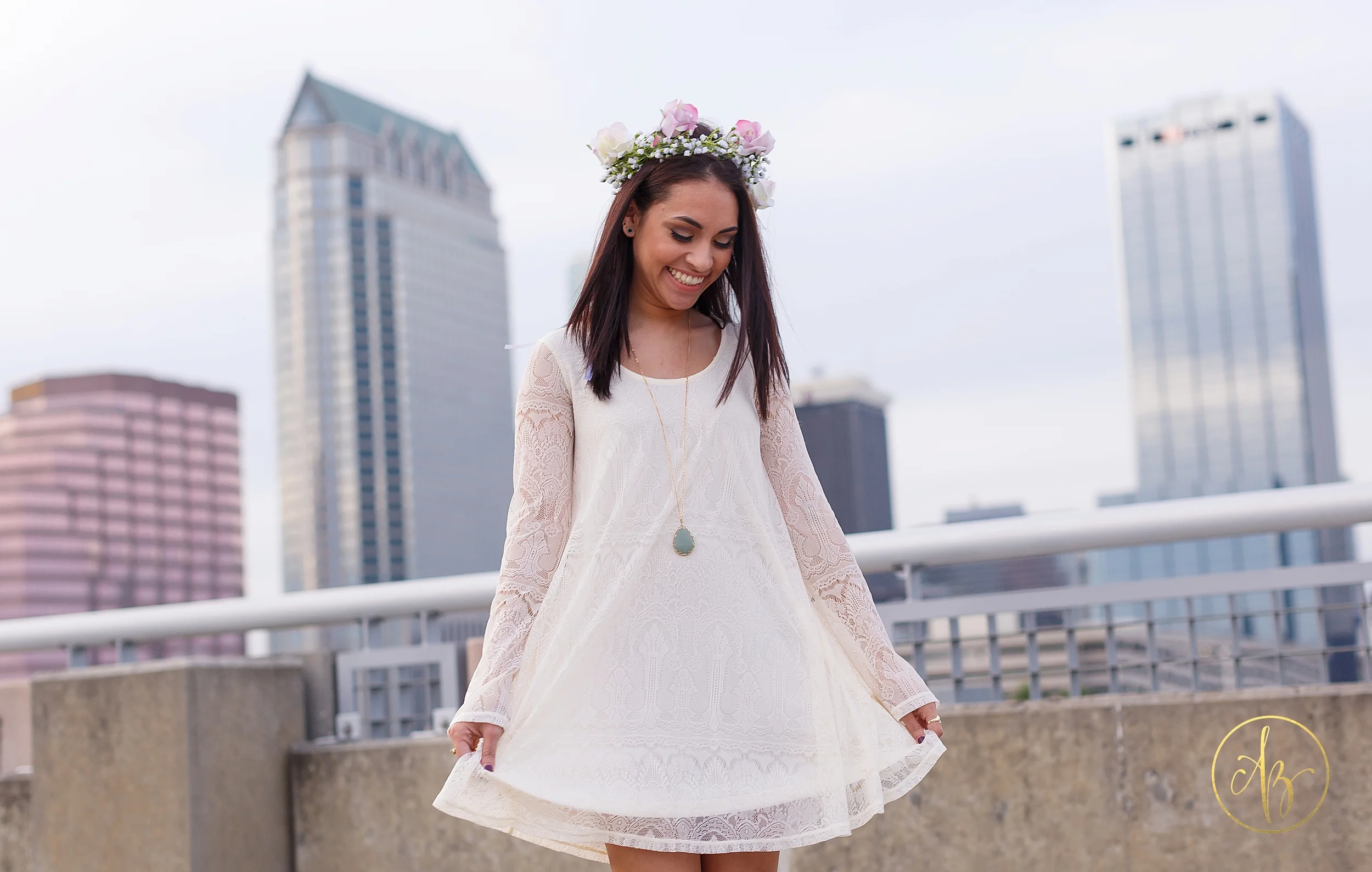 Downtown Tampa Garage Rooftop Senior Session// Rebekah
