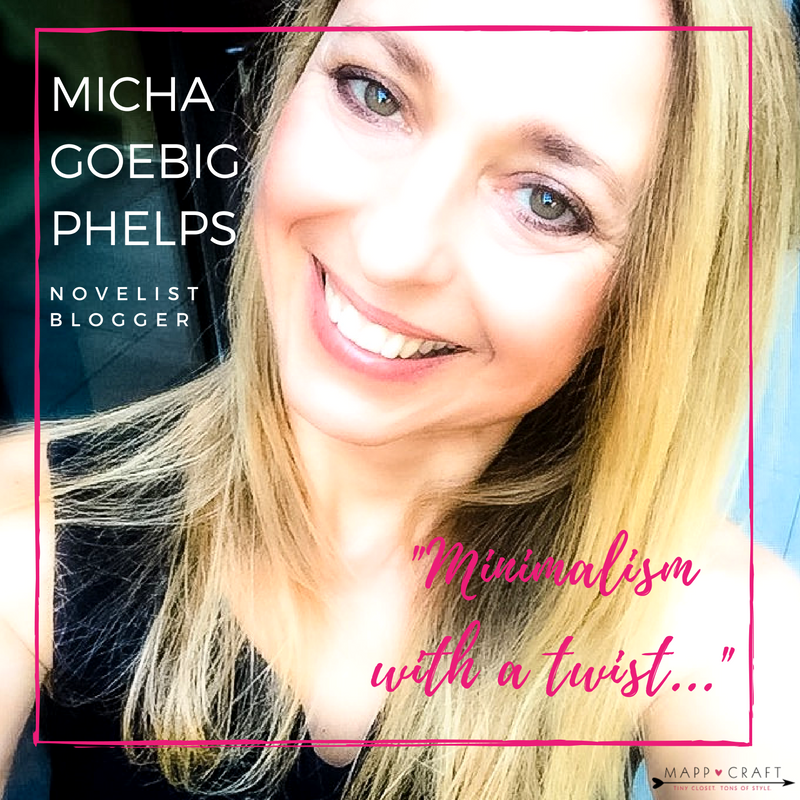 Novelist and blogger Micha Goebig Phelps (AKA Olivia De Winter ) describes her style as minimalism with a twist