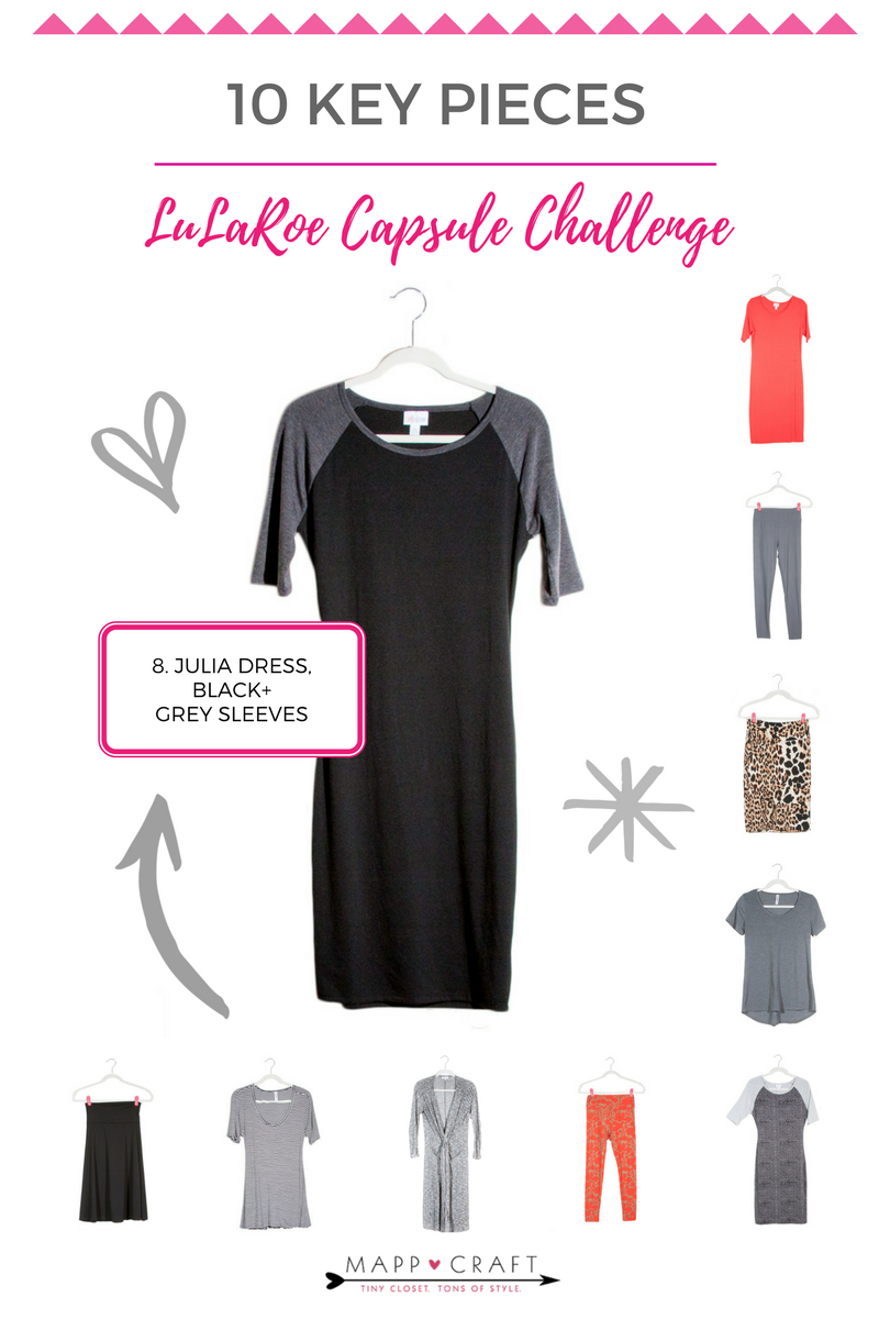 LuLaRoe Key Piece #8: Julia Dress, Black and Grey — MappCraft