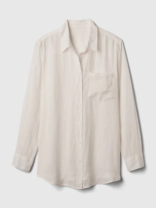 Oversized Linen Button Down Shirt