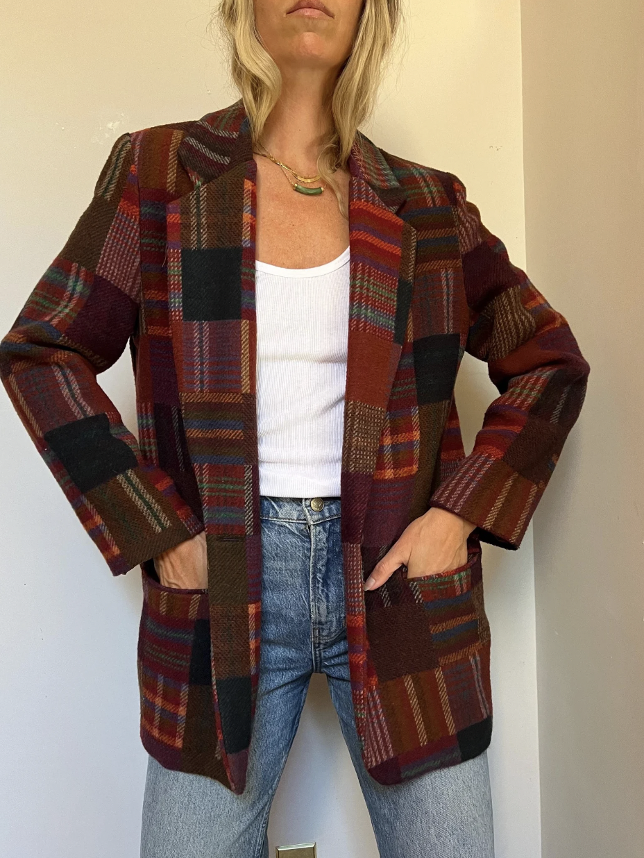 Vintage 80s Wool Blend Blazer